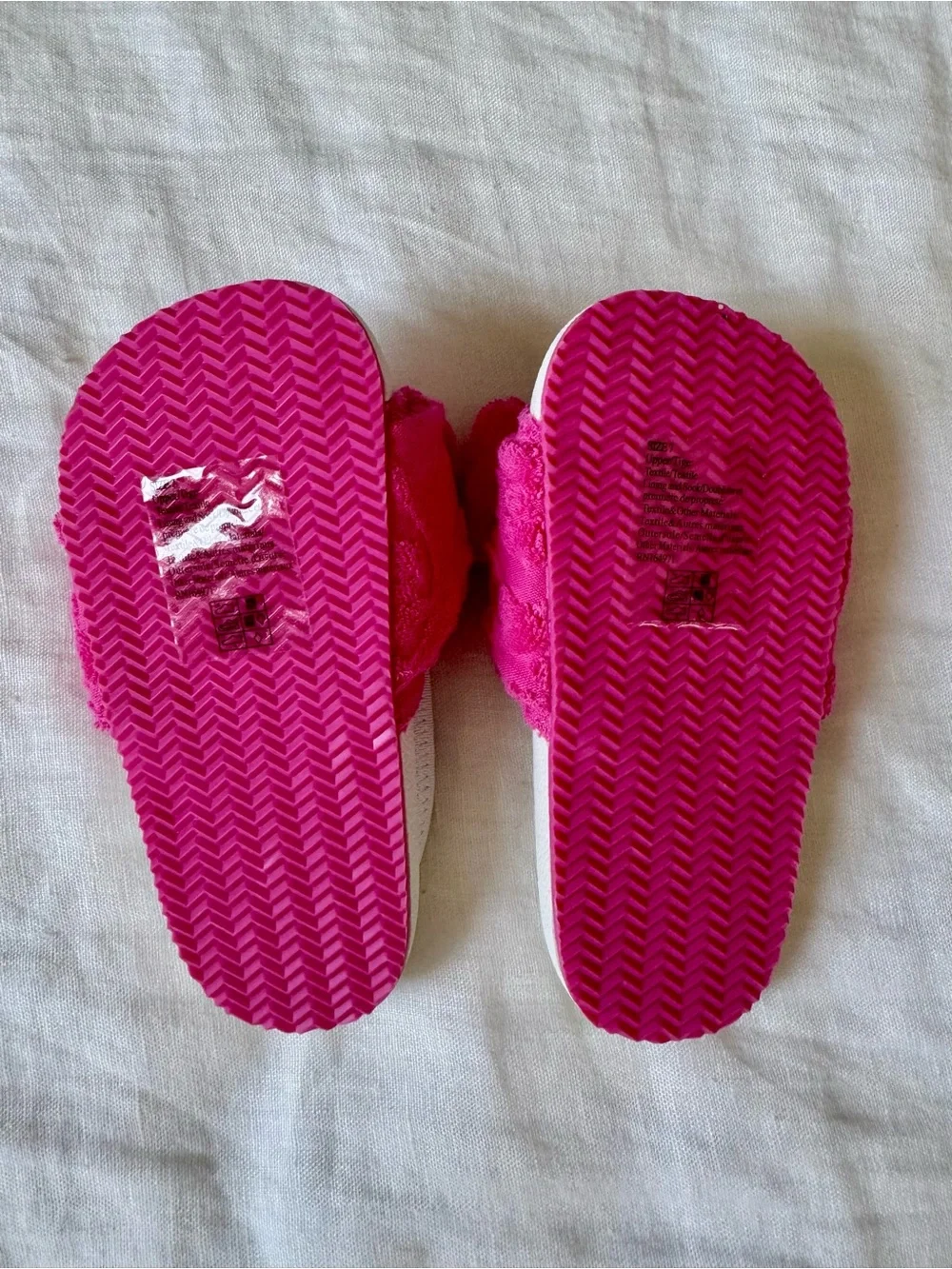 NWT Janie and Jack Girls Pink Terry Pool Slides